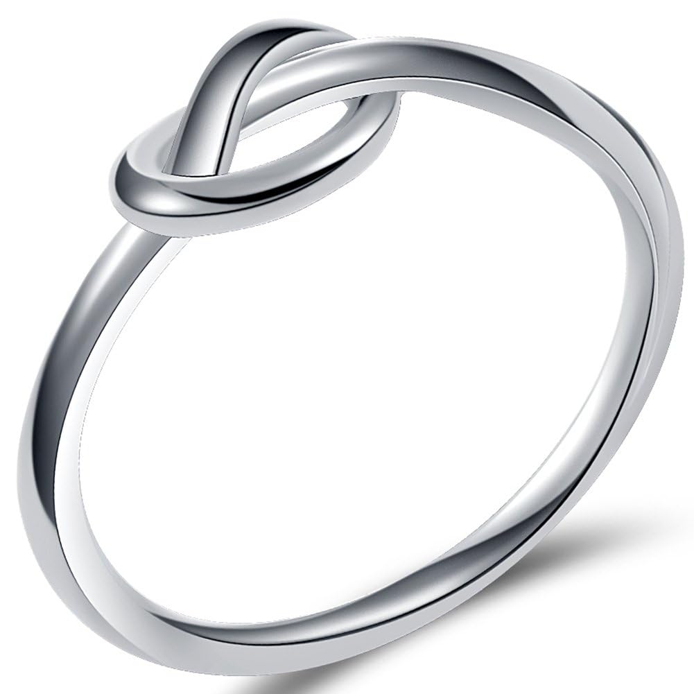Stainless Steel Simple Love Knot Celtic Promise Anniversary Statement Ring Size 4-11