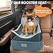 JOEJOY Elevated Dog Car Seat for Small/Medium Dogs up to 35 lbs, Memory Foam Pet Booster Seat with Detachable Washable Cover, Portable Travel-Safe Bed for Cars with Safety Belts and Storage Pockets