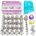 Russian Piping Tips Set 57 pcs Cake Decoration Tools. Include 21 Large Russian Cake Tips, Russian Ball Tips, Piping Nozzles Set, Couplers Bags and More, Best Cake Decorating Kit. Free Bonus Chef Apron