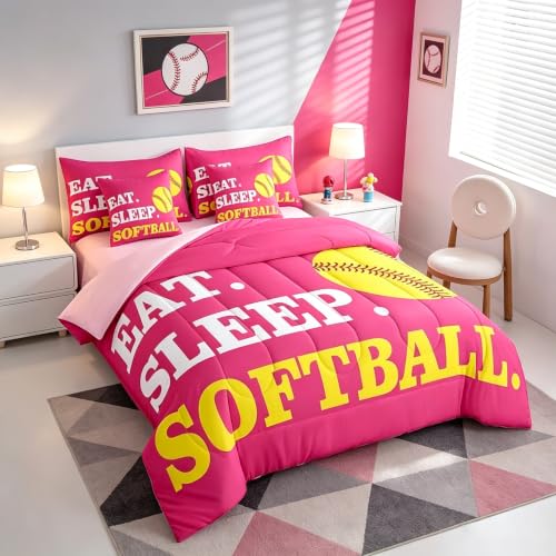 Image of Feelyou Softball Bedding Set King Size 7 Piece for Girls Boys Kids