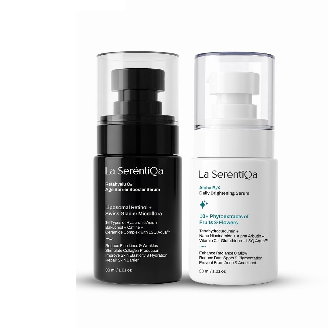 Day & Night Serum Combo |Alpha B3X Brightening Serum 30ml + Retahyalu C3 Age Barrier Booster 30ml | Glutathione | Liposomal Retinol | 16 Types of Hyaluronic Acid | Nano Niacinamide | Vitamin C | For All Skin Types-image-28