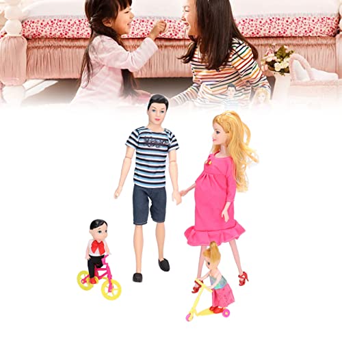 Drfeify Family Doll, 5 Pieces Pregnant Mom Doll Kit With Dad Pregnant Mom Boys Girls Scooter #TOP2
