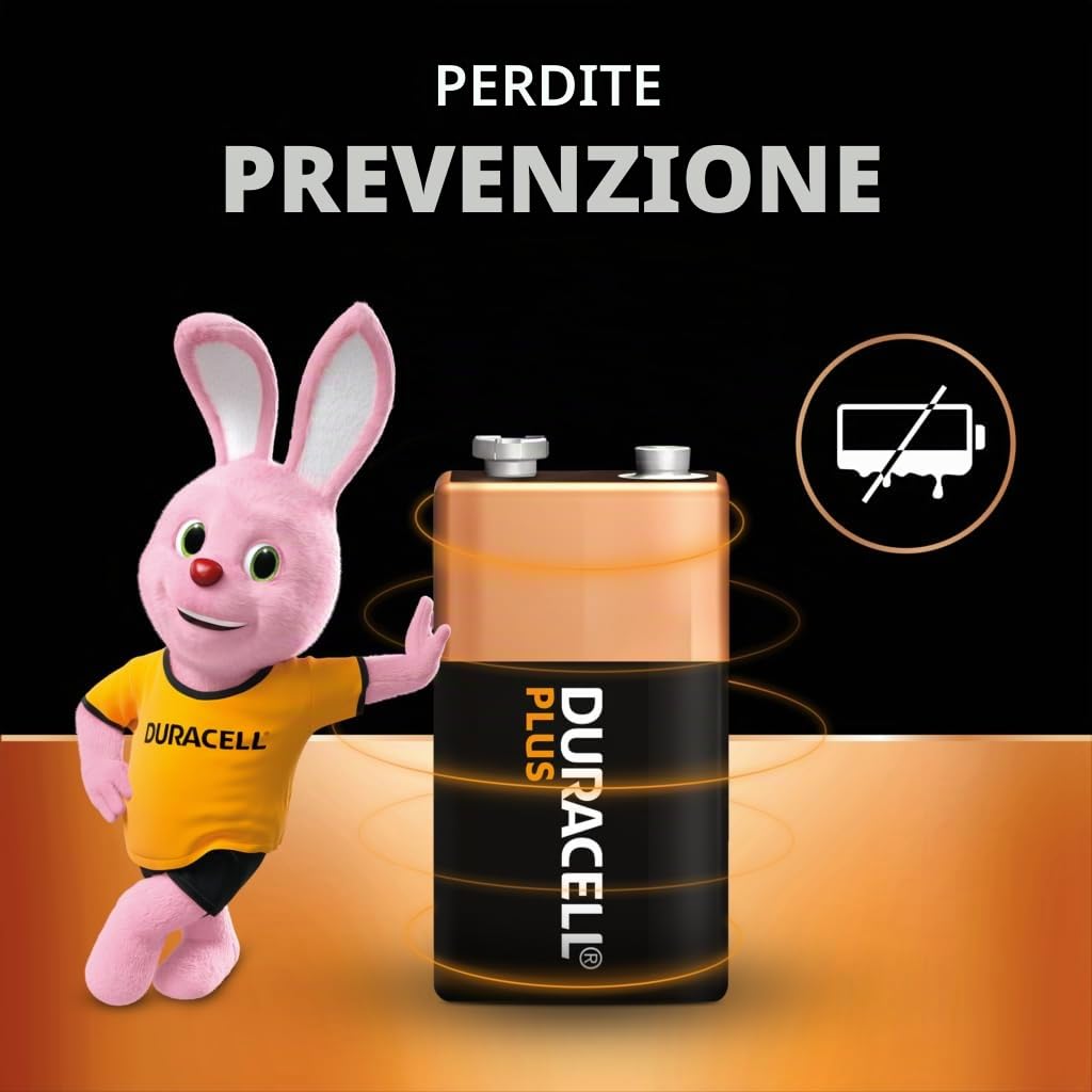 16X Duracell 9V Plus (4 Blister Da 4 Batterie) 16 Pile (6LR61/MN1604)