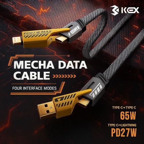 Image of 4 in 1 Cable | Gold Plated Ports | Ultra Fast Charging & Data Transfer | Supporting Thunderbolt, Type C, Lightning, Type A for All