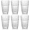 AVLA 6 Pack Romantic Water Glasses, 12 OZ Drinking Glasses Tumblers, Vintage Iced Coffee Glassware Set, Premium Bar Drinkware Cup for Beverages, Tea, Juice, Whiskey, Cocktail, Embossed Design AVLA 6 Pack Romantic Water Glasses, 12 OZ Drinking Glasses Tumblers, Vintage Iced Coffee Glassware Set, Premium Bar Drinkware Cup for Beverages, Tea, Juice, Whiskey, Cocktail, Embossed Design
