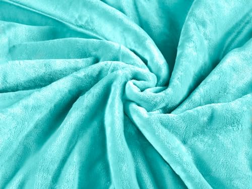 Foto von MALIKA® Premium warme Spannbettlaken Cashmere-Touch Bettlaken Jersey Fleece Spannbetttuch Laken, Farbe:TÜRKISE, Größe:180-200 x 200 cm