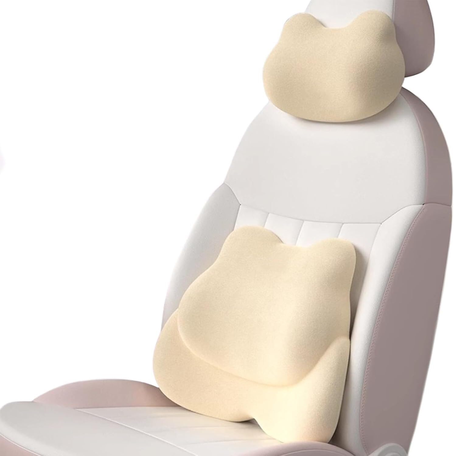 Almohada Lumbar de la Ayuda for la Almohada Lumbar de la Espuma de la Memoria de la Almohada del Cuello del Coche for el Alivio del Dolor de Espalda Baja(Beige)