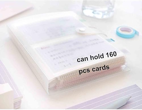 Miniatura 5 de Tarjetas de índice de 3 x 5, de plástico transparente, organizador de bolsas para libros, 40 páginas, capacidad para 160 tarjetas