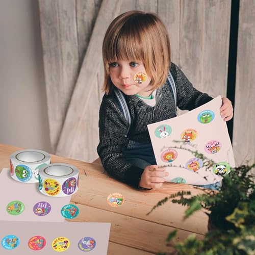 Image of 1000pcs Watercolor Mix Animal Stickers, Round Mix Animals Adhesive Sticker for Small Business Wedding Supplies Packing Stickers Gift Wrap (2, Mix Animal)