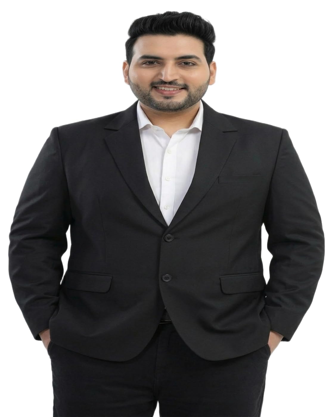 perfect productions Men's Black Blazer, Single-Breasted Formal Suit Jacket with Notch Lapel and Pocket Square 2-picture-42