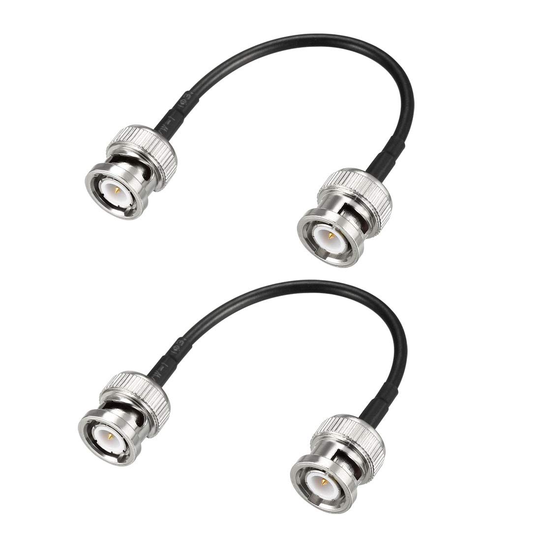 uxcell BNC Male to Male Coaxial Jumper Cable 50 ohm 4 inch RG174 for Video Signals,CCTV,DVR,Camera 2pcs