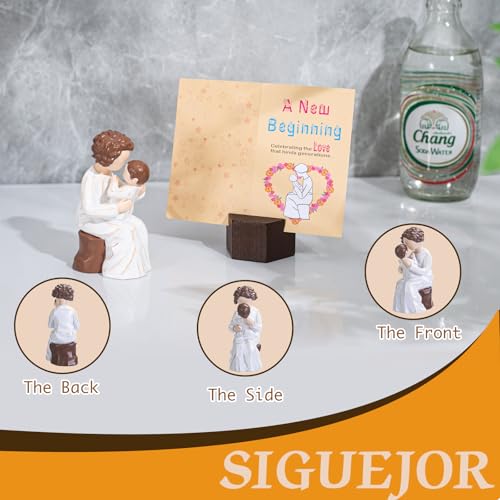 Escultura de resina pintada a mano de abuela con bebé miniatura 3