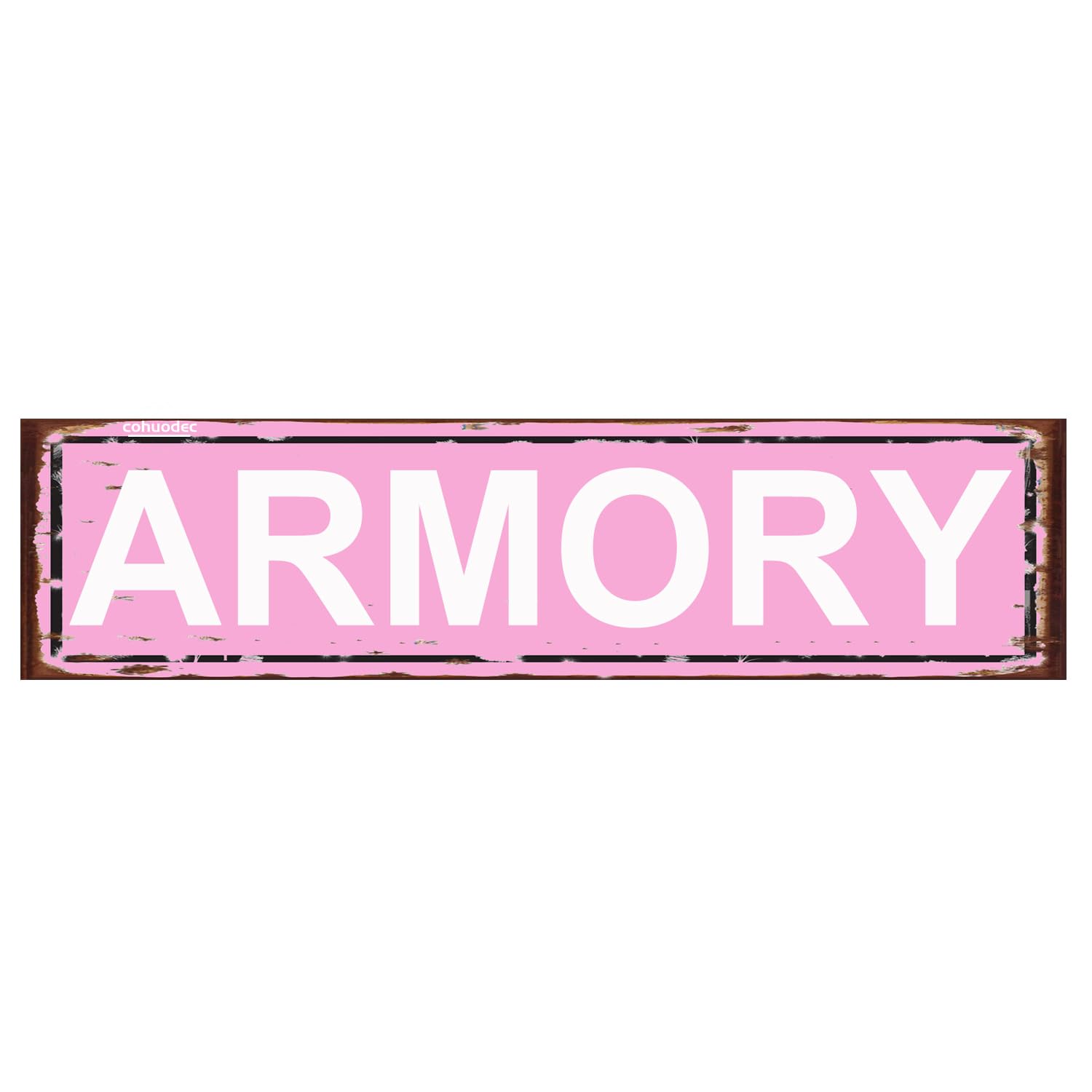 Armory Decor Rustic Street Metal Sign for Home Patio Garden Bar Farm House Garage Wall Decor Pink Tin Signs 4x16 Inch