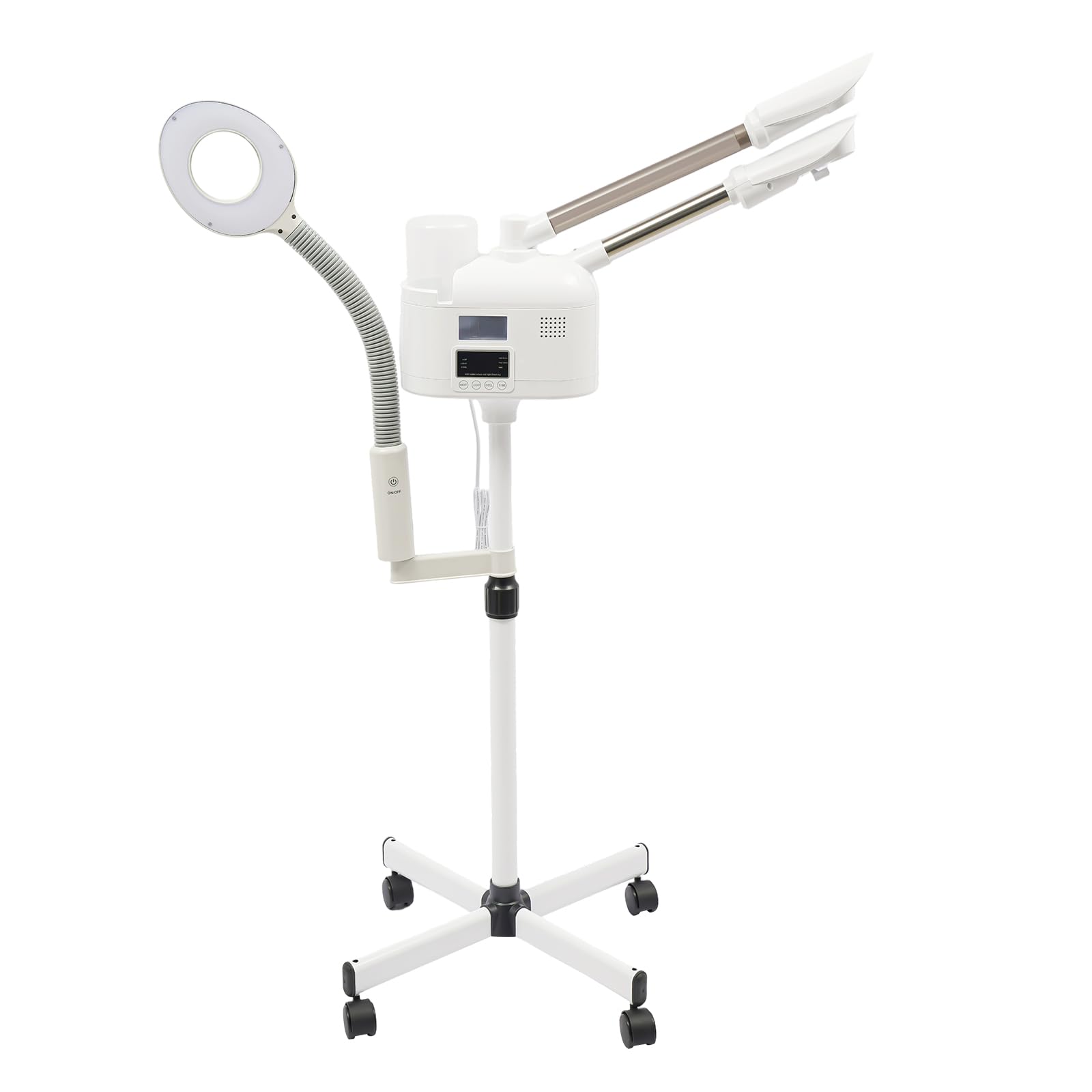 Gesichtsdampfer 3 in 1 Ozon Bedampfer mit Lupenleuchte Lupe Dampfgerät Einstellbar mit heißer und kalter Düse Dampfgerät für Spa, Salon und zu Hause