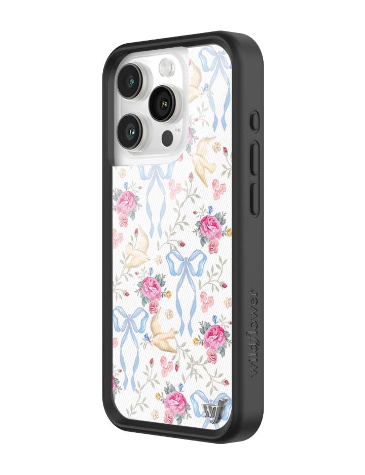 Image of Wildflower Cases - iPhone 16 Pro Compatible - Lovey Dovey | Impact-Certified 6.5 ft Drop Protection Case, Raised Protective Bumper, Cute Aesthetic Design, Women-Owned Small Business