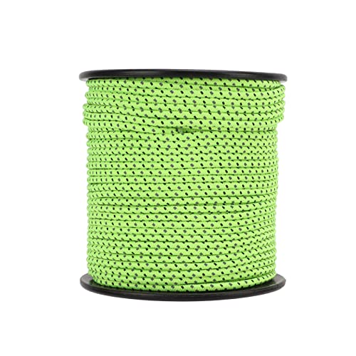 Raguso Tent Rope Fluorescent 2.5mm/0.1in Diameter Reflective Guyline Lightweight Multipurpose Reflective Rope Camping Rope for Outdoor