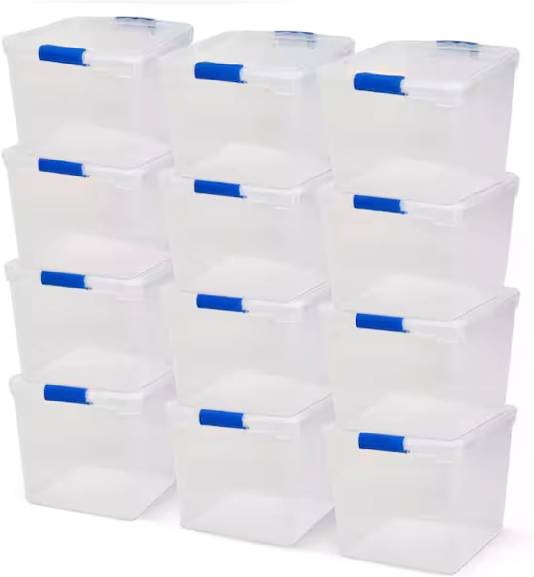 31 Quart Clear Plastic Stackable Storage Containers (12-Pack) IZ14383