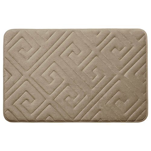Rebote Comodidad Extra Gruesa de Espuma de Memoria baño Alfombra – Caicos Premium Micro Manta de Felpa con tecnología BounceComfort, Linen, 20 x 32