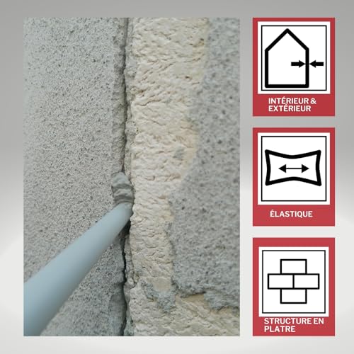 Dubaust REP24 Mortier de réparation Mastic pour joints Ciment express Cartouche de 310 ml Mastic gris ciment (1) – vue 2