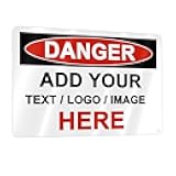 Custom Danger Signs Outdoor Metal - 12 x 8 Personalized Aluminum Caution Signs Rust-Proof Warning Sign Safety Signs for Home Business