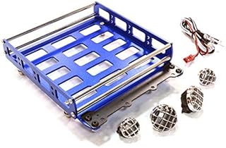 Integy RC Model C26552BLUE Realistic 1/10 Scale Alloy Luggage Tray 132x115x29mm with 4 LED Spot Light Set