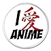 I Love Anime Japanese Love Symbol - 3" Sew / Iron On Patch