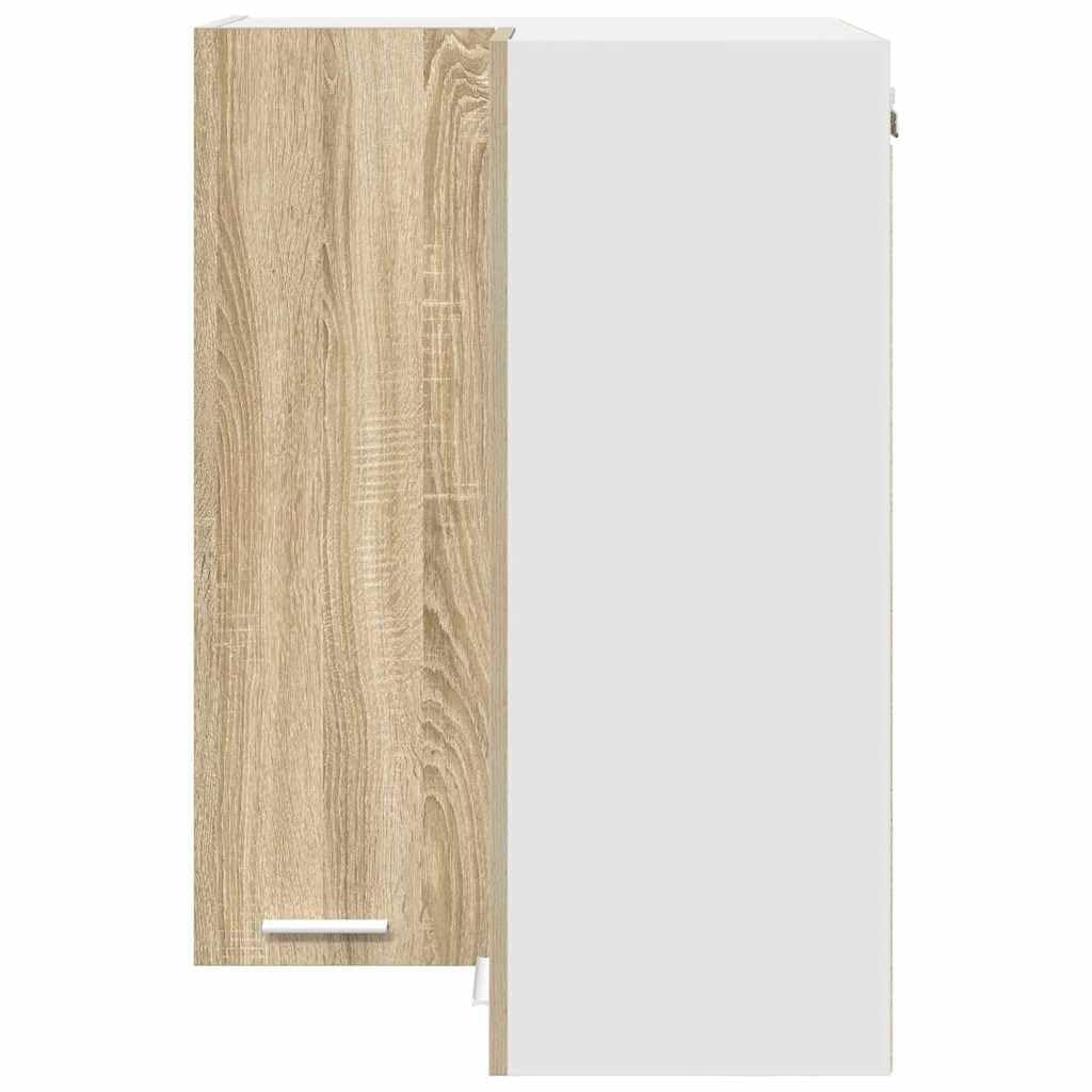 vidaXL Hängeschrank mit Speicher Sonoma-Eiche und Weiß 57 x 57 x 80 cm, Moderne Küchenschränke, rechteckig, viel Stauraum, langlebige Materialien, Coole Lösungen für Deine Wohnung