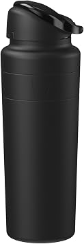 KeepCup Ora Insulated Water Bottle, 24 oz Stainless Steel Tumbler, Cold 24 Hours, Built-In Carry Handle, Sip or Chug Straw Lid, Black