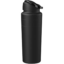 KeepCup Ora Insulated Water Bottle, 24 oz Stainless Steel Tumbler, Cold 24 Hours, Built-In Carry Handle, Sip or Chug Straw Lid, Black