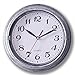 Decorative Silent Wall Clock Non-Ticking 8 Inches Quartz Battery Operated Decor Wall Clock Vintage Silver Metalic Looking Large Number Easy to Ready for Home School Hotel Office (Silver)