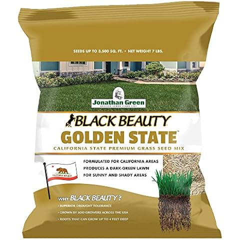 Jonathan Green (10701) Black Beauty Golden State California Grass Seed (Made for California) - Cool Season Lawn Seed (7 lb) Cover