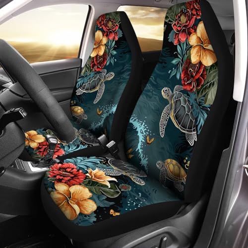 Bulopur Hibiscus Floral & Sea Turtle Seat Covers