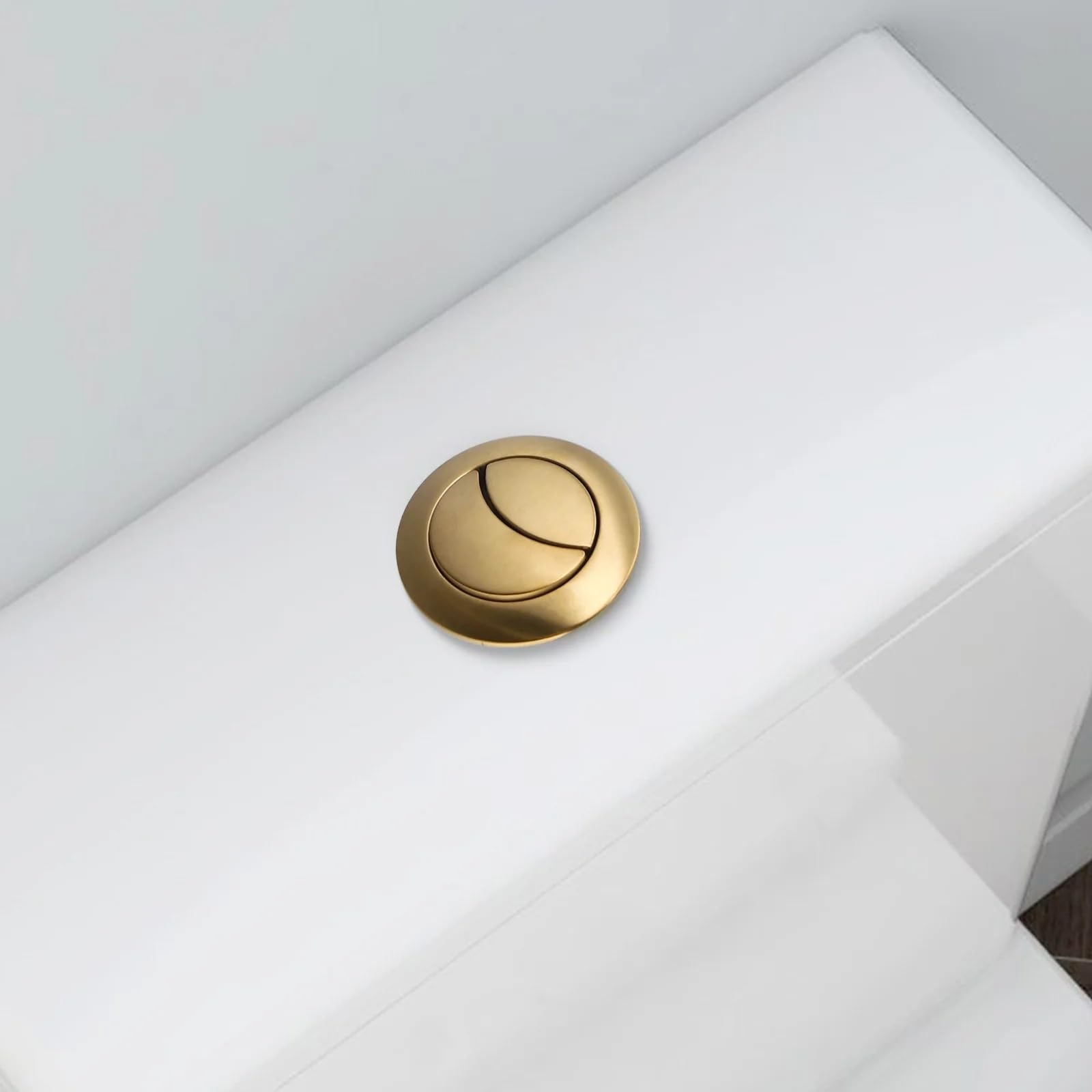 Botón pulsador for inodoro de 38 mm en oro cepillado, botón descarga for cisterna, válvula doble ABS acoplamiento cerrado, piezas baño