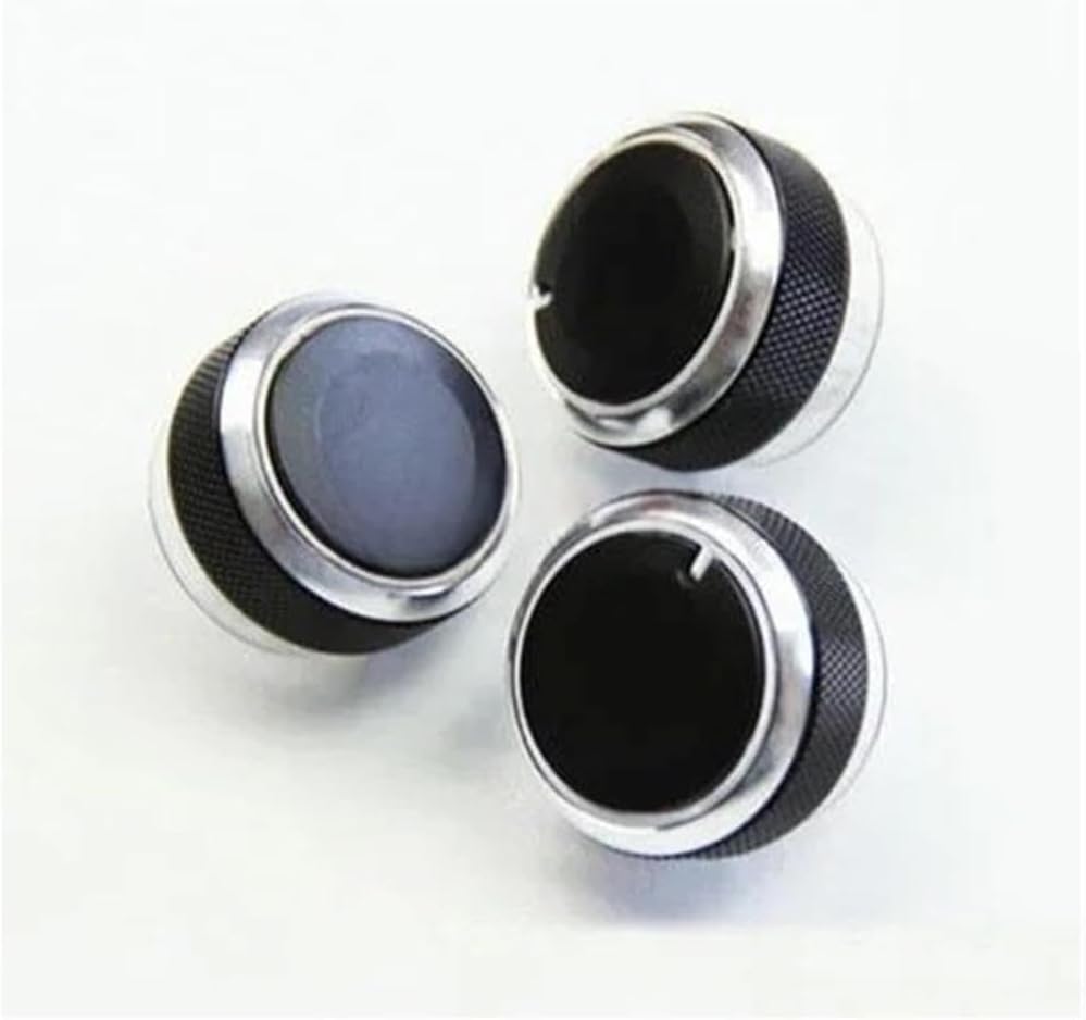 3pcs Per Set Car Air Conditioning Turning Switch Knob AC Knob Compatible for Ford Focus 2 for Focus 3 2005-2017 for Mondeo C-MAX(Black)