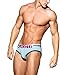 Croota Mens Underwear, Low-Rise Bikini, Brief, Satin Accented Waistband, AB01M Sky Blue
