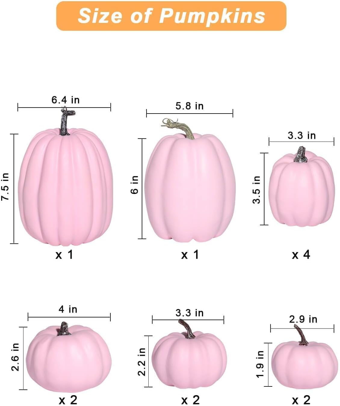 vensovo 12 Pcs Assorted Blue Plastic Pumpkins for Decorating, 12 Pcs Small and Large Pink Pumpkins for Fall Décor, DIY Craft Lifelike Artificial Assorted Foam Pumpkins for Halloween