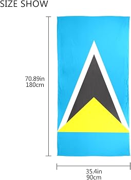 St. Lucia Karibik-Flagge Patch – Bestickter Stoff, Zum Aufbügeln – 1 Stück – Für Jacken, Rucksäcke, Caps – Lässiges Flaggen-Accessoire