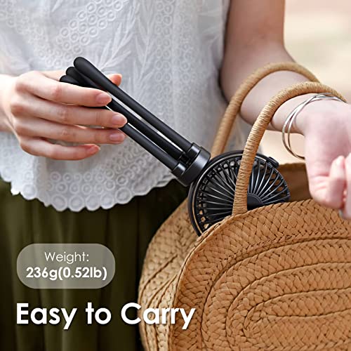 Miniatura 5 de Shyosucce Ventilador Usb, Ventilador Cochecito Con 3 Velocidades, Trípode Flexible, Oscilante 360 , Mini Ventilador Portátil Para Camping, Asiento De Coche, Deporte, Cochecito Negro