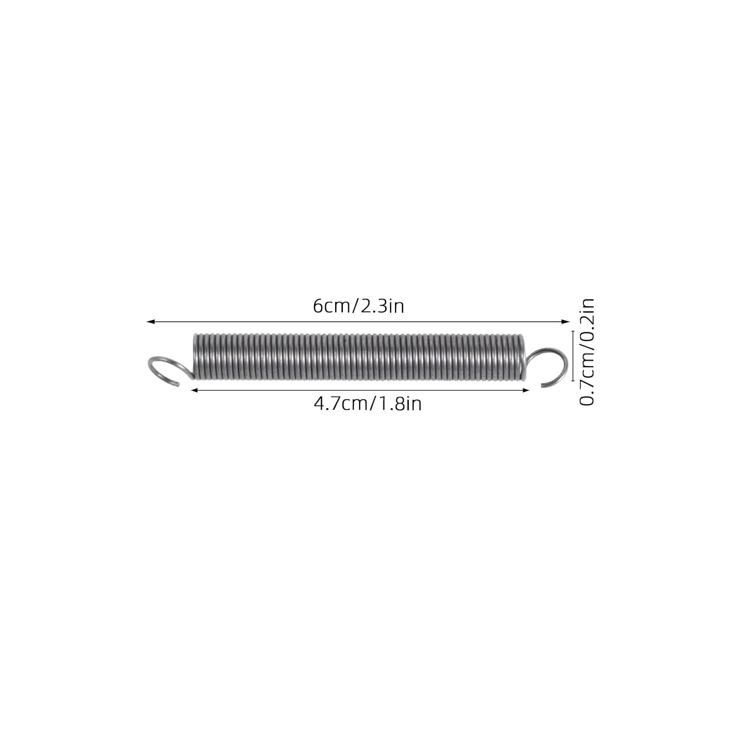 10pcs Mechanical Extension Spring for Mouse Cage - Steel Dual Hook Spring Component for - 7mm OD X 0.8mm Wire Accessory