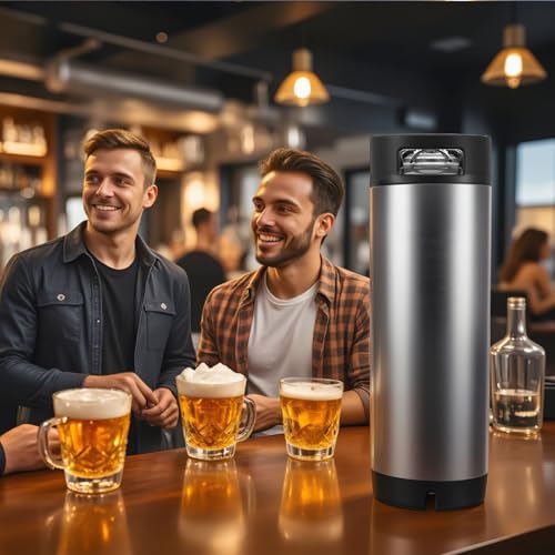 VEVOR Corny Keg, 5 Gallon Ball Lock Keg, SUS304 Cold Brew Kegs with Dual Rubber Handles & Heavy-Duty Rubber Bottom, Brewing Equipment for Home Brewing Party, 1 PCS by VEVOR - Image 2