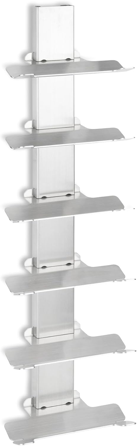 Stainless Steel Wall Mounted Wine Rack - 6 Bottle Wine Storage Solution with Detachable Design & Modern Floating Design - Sturdy, Versatile Wine Bottle Holder for Kitchen, Bar & Patio