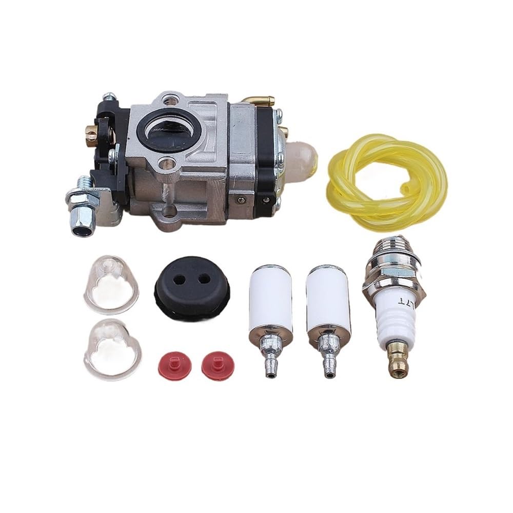 Kit de carburador compatible con motores de 2 tiempos de 43 cc, 47 cc, 49 cc, 50 cc y 52 cc, CG430, CG520, BC430, BC520, 40-5, cortasetos, desbrozadoras.