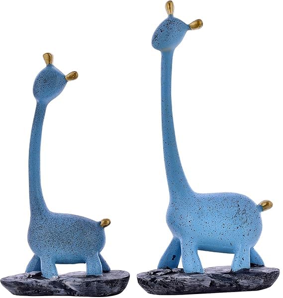 Golden-ebuyz Products Presents Giraffe Pair Antique Finish Showpiece for Home Decor Gifting Living Room Showpiece Figurine