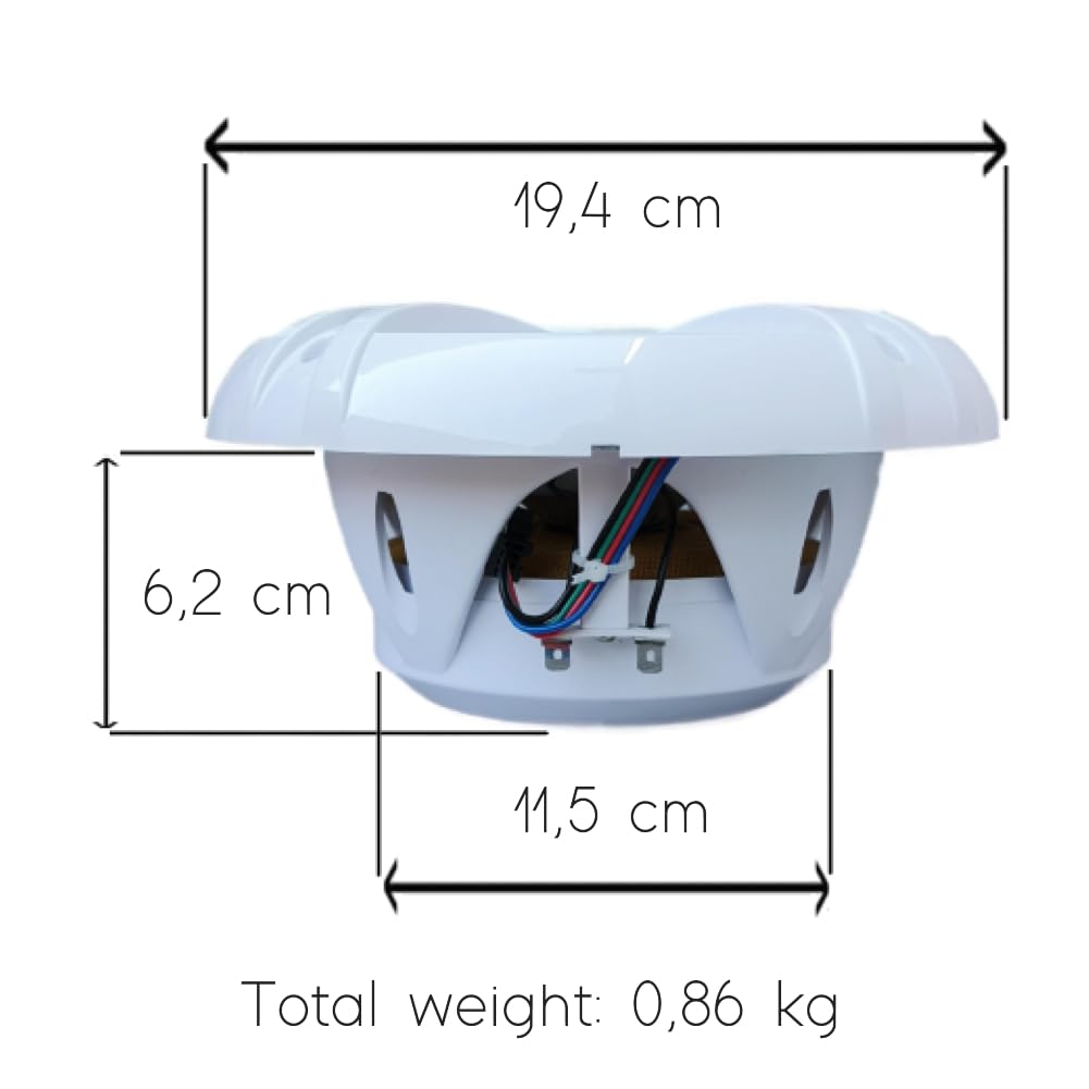 2 HYDRA PLMRX68LEW altoparlanti marini a 2 vie da 6,5" 16,5 cm 165 mm, 125 watt rms 250 watt max, 4 ohm, impermeabili, con led rgb, a coppia + telecomando omaggio
