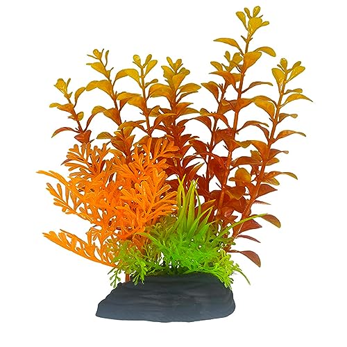 Otimark Aquarium Fake Plants, 2 pcs, Orange