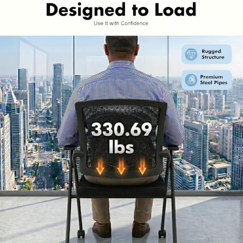 Image of 20-Pack Folding Office Chair with Wheel, Heavy Duty Conference Chairs