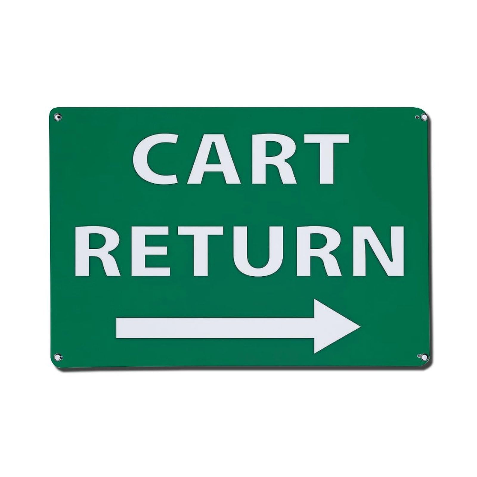 Cart Return Arrow Sign Green_2 Retro Metal Tin Sign, Vintage Decor Art Poster for Bar, Home, Man Cave, Kitchen, Laundry Room Gift 8x12Inch