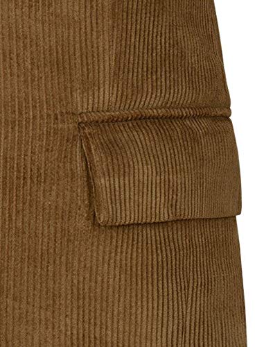 Premium Camel Double Breasted Double Vent Suit Blazer Peacoat Brown Corduroy Jacket4