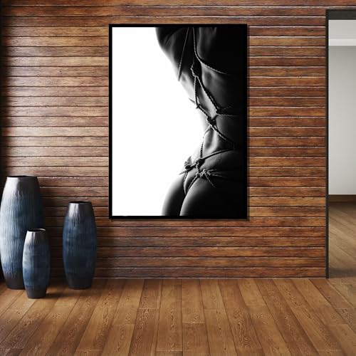 Bondage en corde photographie sombre premium toile d'art femme sexy