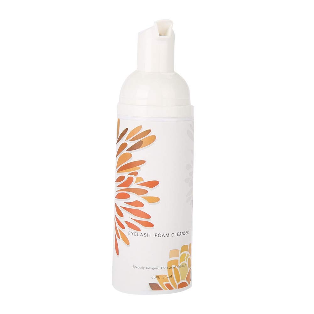 Limpiador de pestañas de espuma de 60 ml, limpiador de pestañas, removedores de maquillaje, removedores de maquillaje de ojos, champú y cepillo perfecto para uso en salón y cuidado del hogar [02]